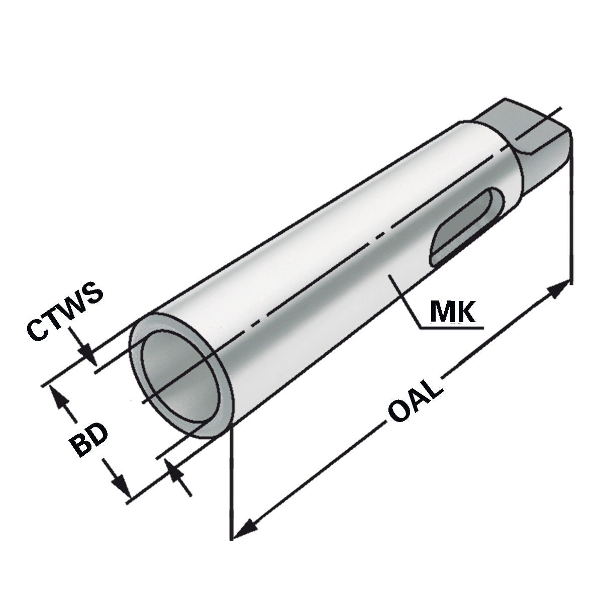 Morse taper adaptor MK 3 - MK 2