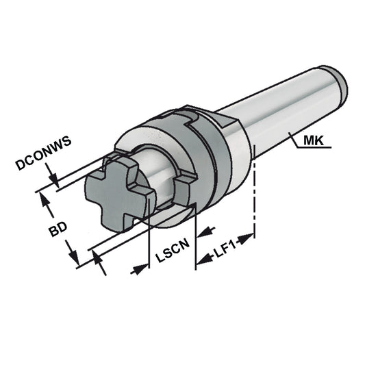 Combi shell mill holder MK 3 - 32 - 48