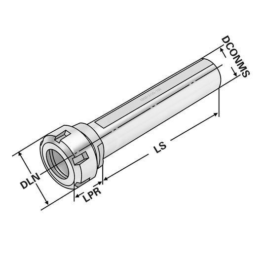 Collet chuck with straight shank ER32 - 2/20 - 150 | Ø = 32