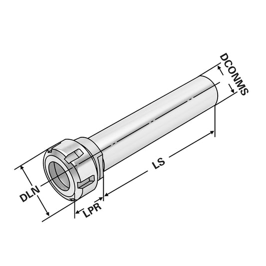 Collet chuck with straight shank ER25 - 2/16 - 140 | Ø = 20