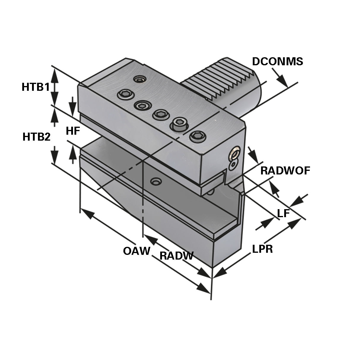 Radial toolholder - form B5 right long B5 - 20 x 16 x 30