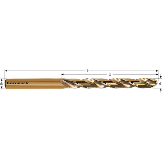 HSS-Co8 Twist drill DIN338 d=6,5 / L2=63 HA polished Split Point -Valuetool