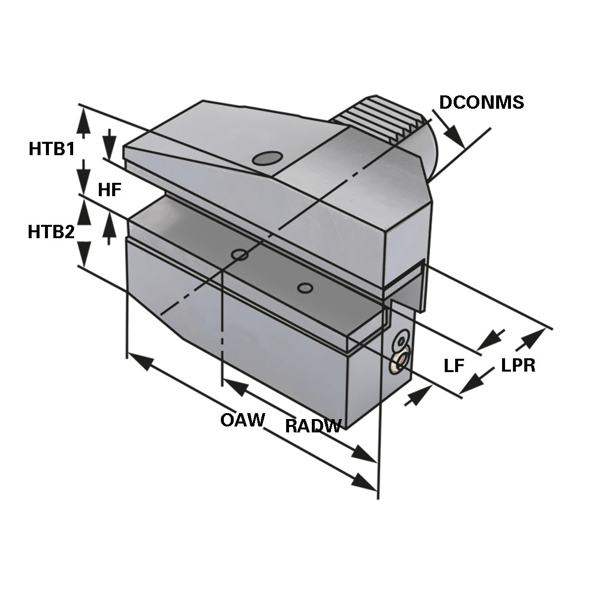 Radial toolholder - form B7 overhead right long B7 - 25 x 16 x 30