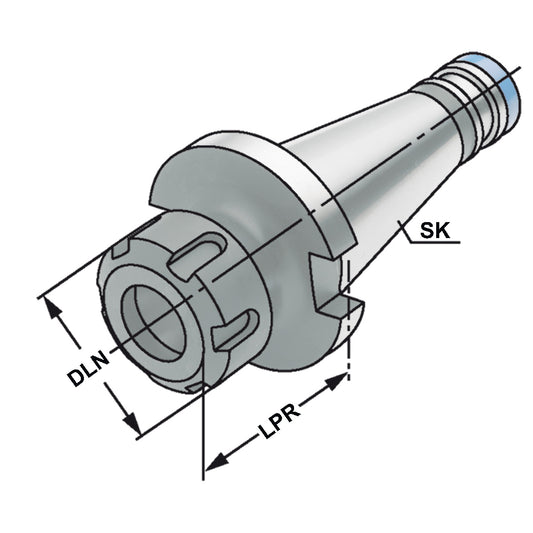 ER-Collet chuck SK 30 - 2/16 - 50 | ER 25