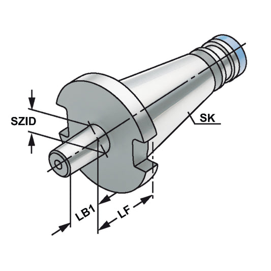 Drill chuck adaptor DIN 238 SK 30 - B 12