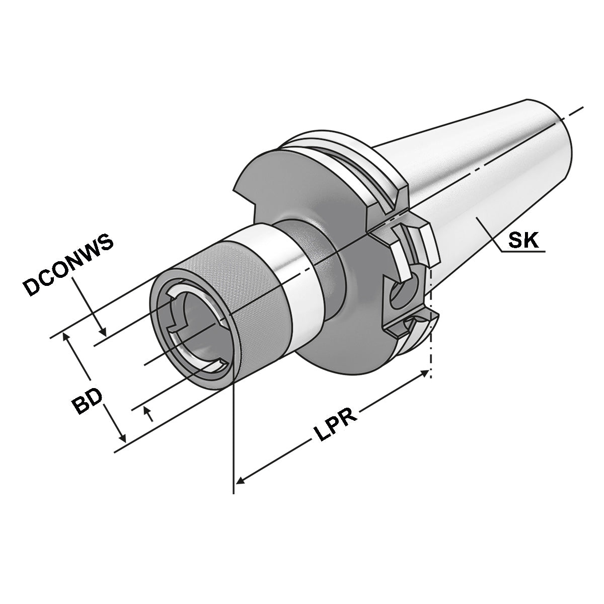 Quick change tapping chuck SK 30 - M5-M22 - Gr.2