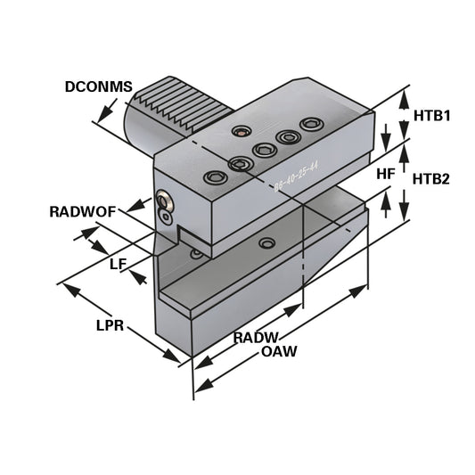 Radial toolholder - form B6 left long B6 - 30 x 20 x 40