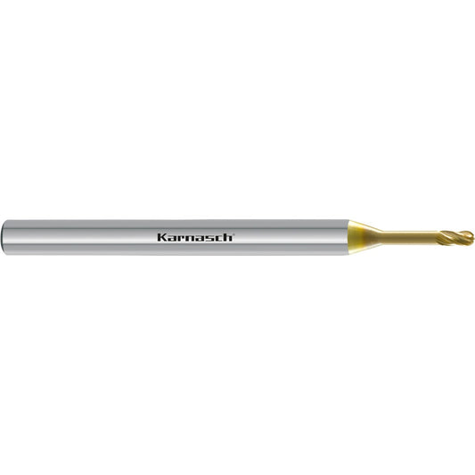 Solid carbide 3D-ball nose end mill chromium-cobalt, titanium d= 1,0 / r= 0,50 / d2= 6,0 / L3= 8 / Z= 4 Tcx³