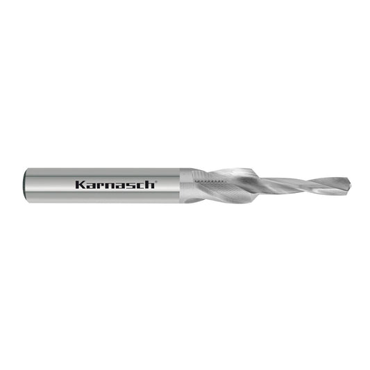 HSS-XE stub subland drill with long drilling step, 90° Medium grade/through holes for thread M4
