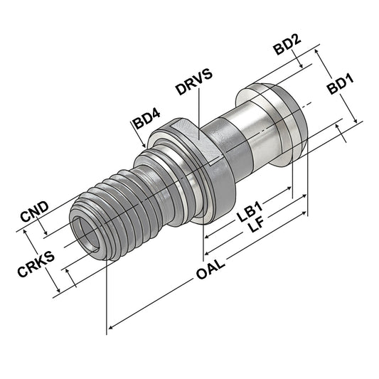 Pull studs ~ISO 7388-3 | Form AD | M16 | with drill through | incl. O-ring