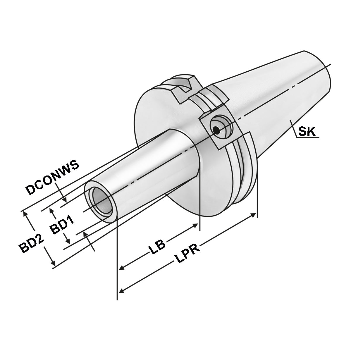 Milling arbors for screw-in cutters SK 40 - M10 - 169 - LB150