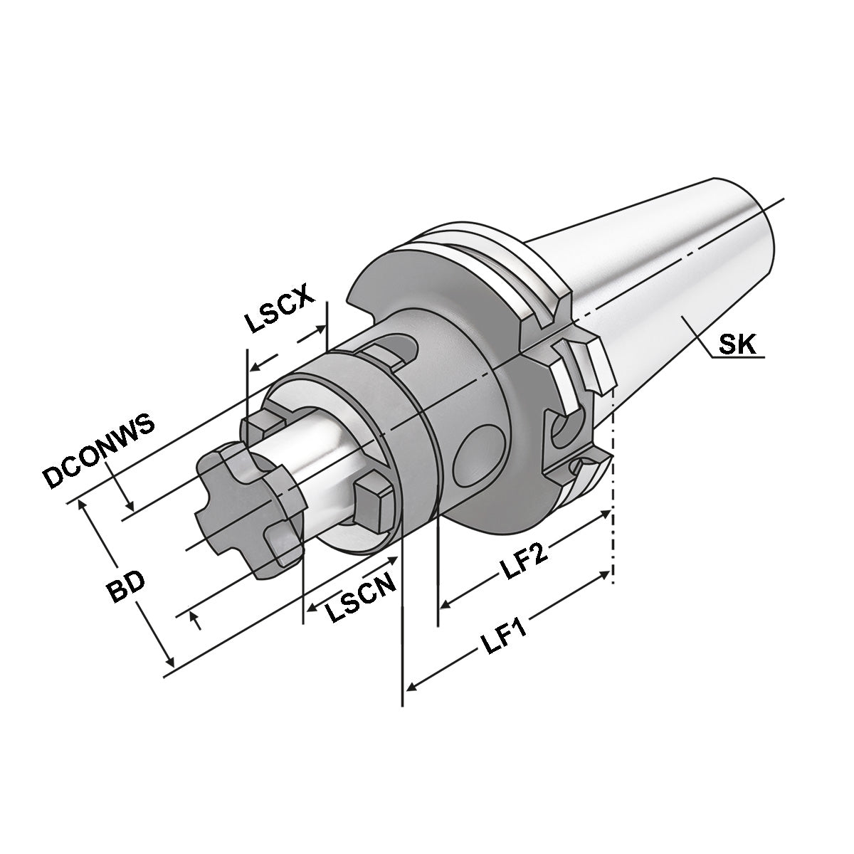 Combi shell mill holder SK 40 - 22 - 55