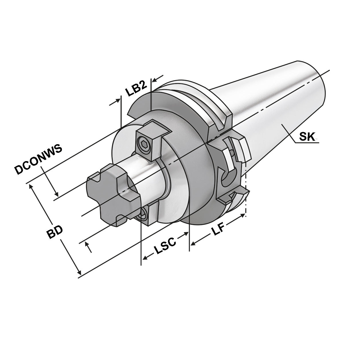 Shell mill holder SK 40 - 22 - 100