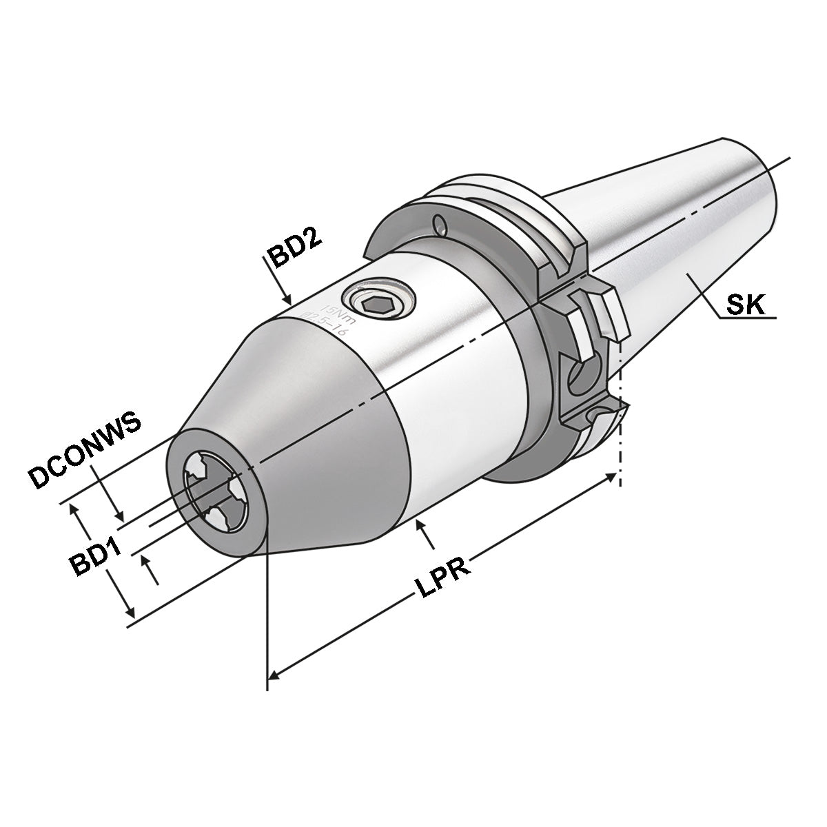 CNC-Drill chuck SK 40 - 0.5/8 - 70