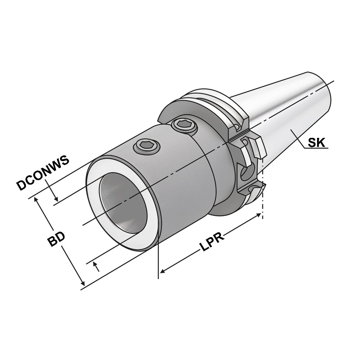 Boring holder for drills with indexable inserts | SK 40 - 32 - 75