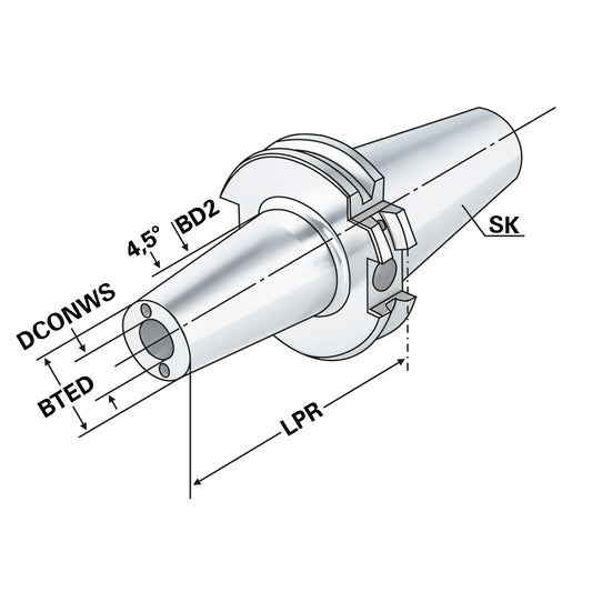 Shrink chuck 4,5° with cooling channels SK 40 - 12 - 80