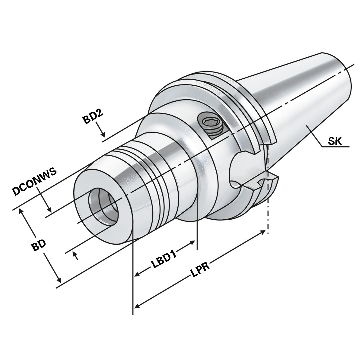 Hydraulic expansion chuck SK 40 - 12 - 150