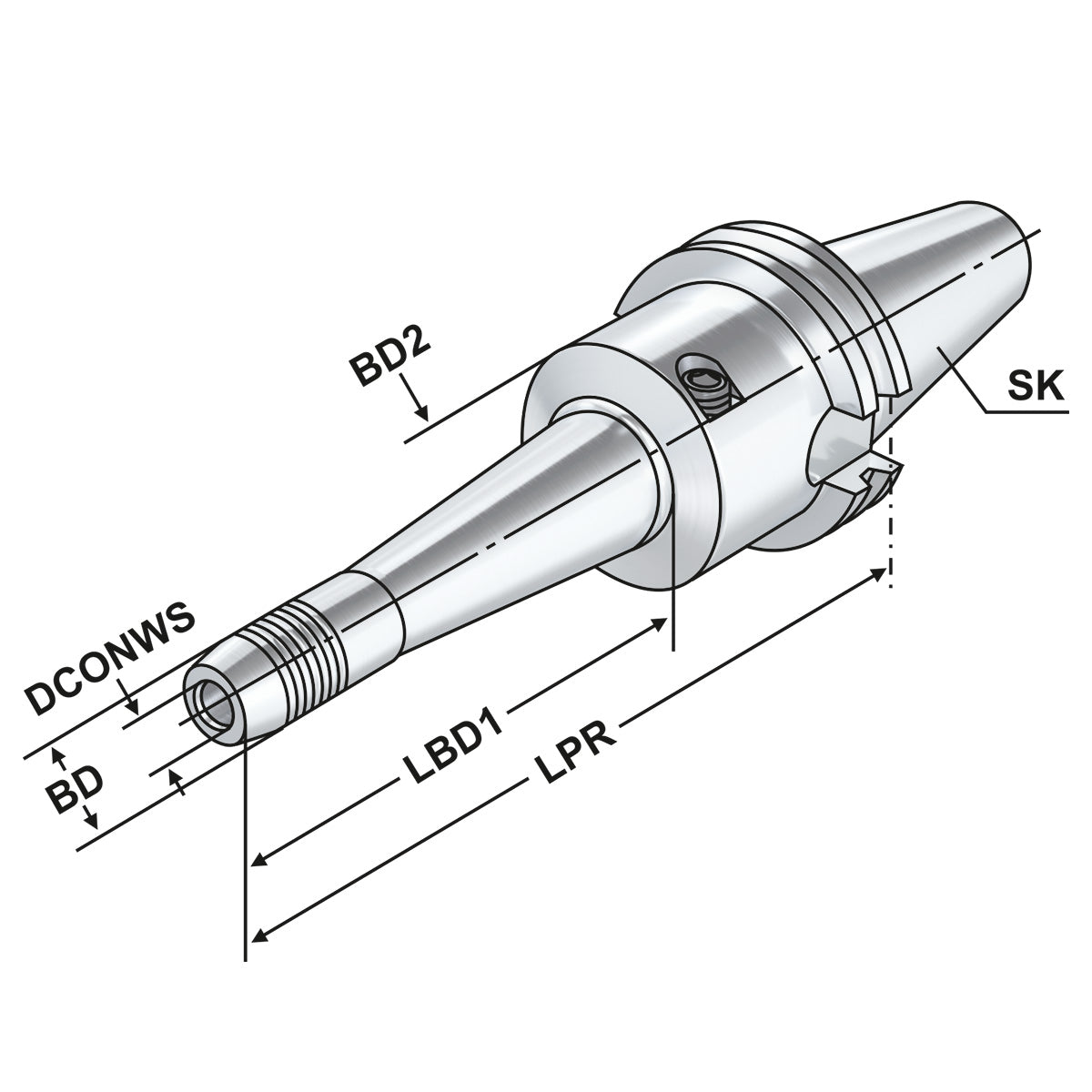 Hydraulic expansion chuck SK 40 - 06 - 160