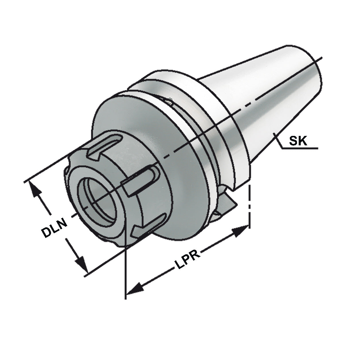 ER-Collet chuck BT 40 - 1/10 - 100 | ER 16