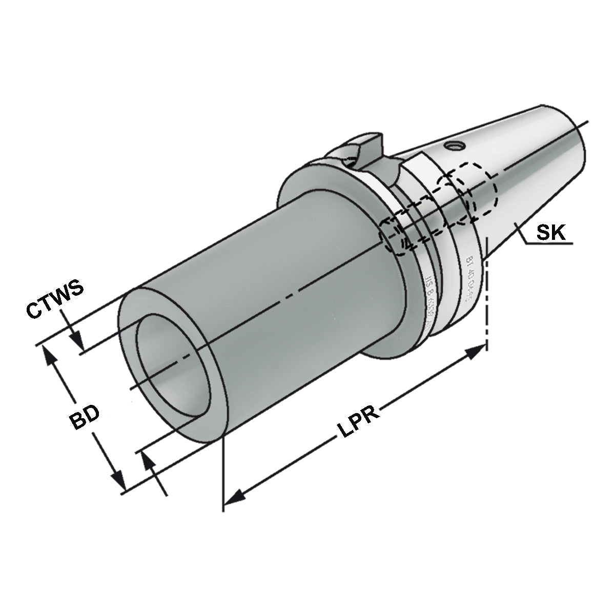 Morse taper adaptor BT 40 - 4 - 110