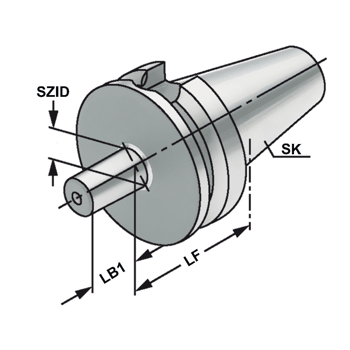Drill chuck adaptor DIN 238 BT 40 - B12
