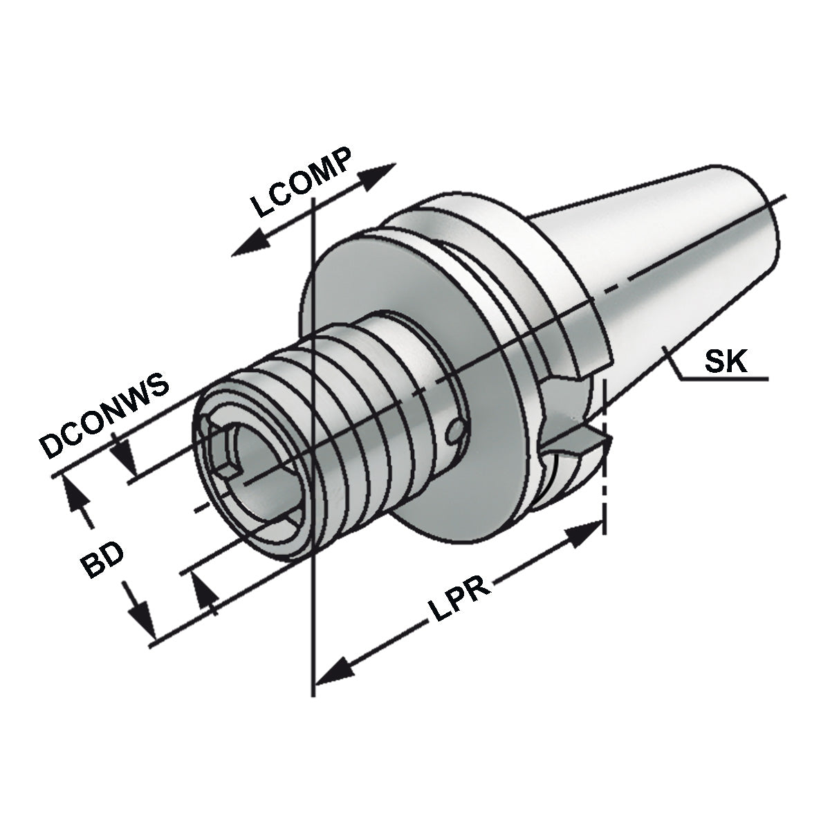 Quick change tapping chuck BT 40 - M5-M22 - Gr.2