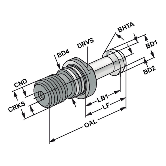Pull studs ~ISO 7388-3 | Form JD | M16 | 60° | with drill through | incl. O-ring