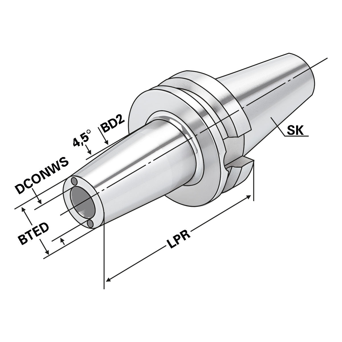 Shrink chuck 4,5° with cooling channels BT 40 - 08 - 90
