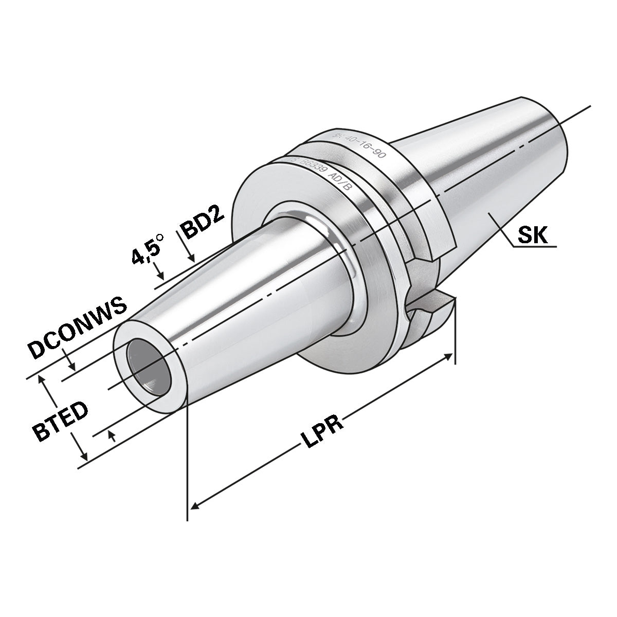 Shrink chuck 4,5° BT 40 - 10 - 90