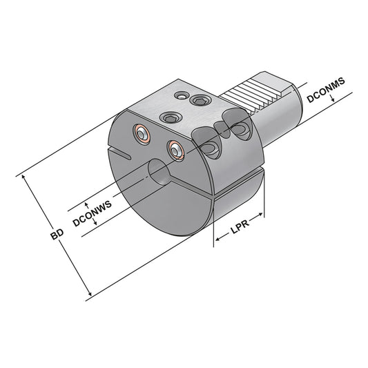 Boring bar holder - form E2 slotted E2 - 40 x 32