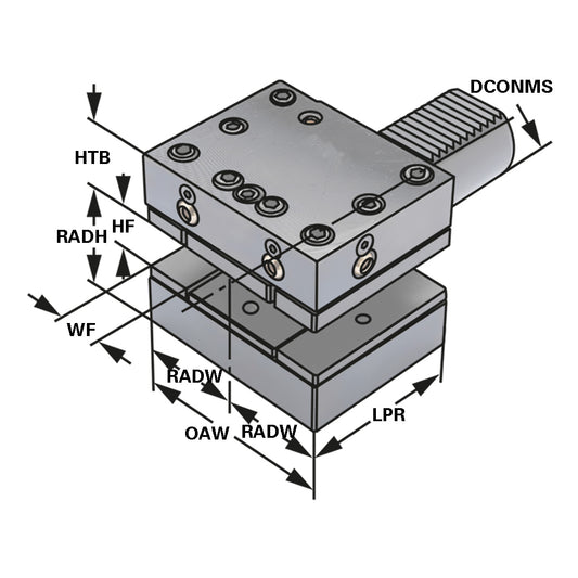 Rectangular toolholders with multiple seats - form 40 - 25 - 72