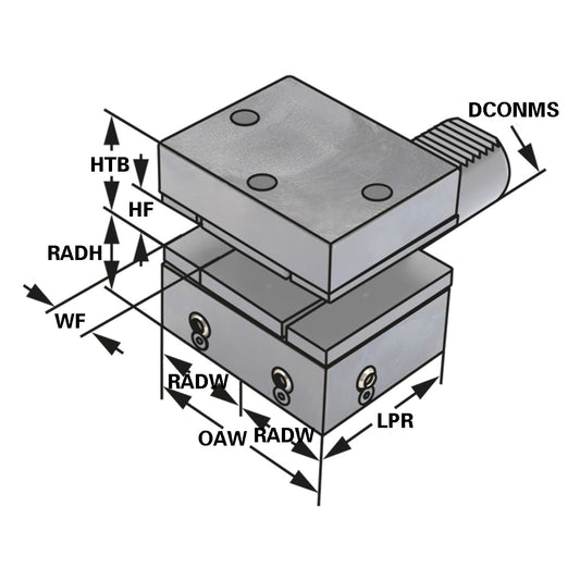 Rectangular toolholders with multiple seats - form 40 - 25 - 72