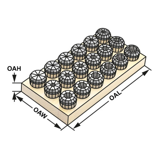 Collet sets ER16 | 426 EC | 5-part kit DIN 6499 B (ISO 15488 B)  in wooden socket