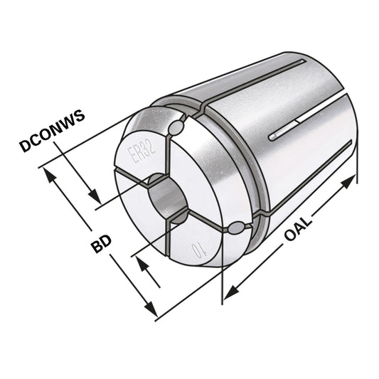 ER-Collet with seal for IC ER20 | 428EA | < 15µm | Ø 7