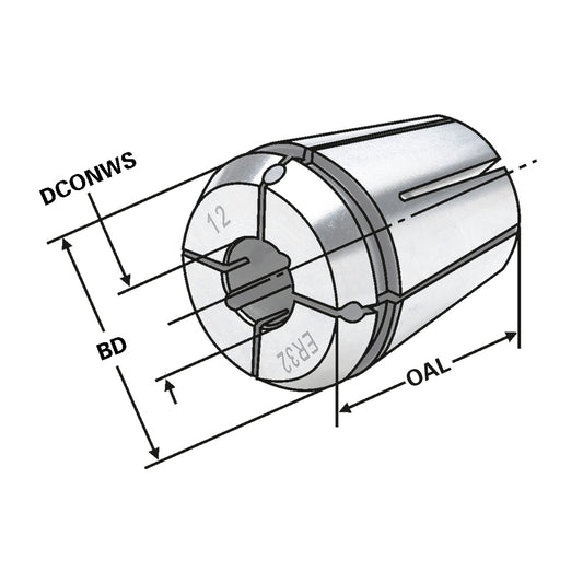 ER-Collet with cooling channels ER20 | 428ECC | < 15µm | Ø 8