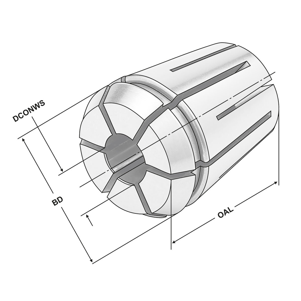 ER-Precision collet for high pressure cooling ER20 | 428EHP | < 3 µm | Ø 7,0