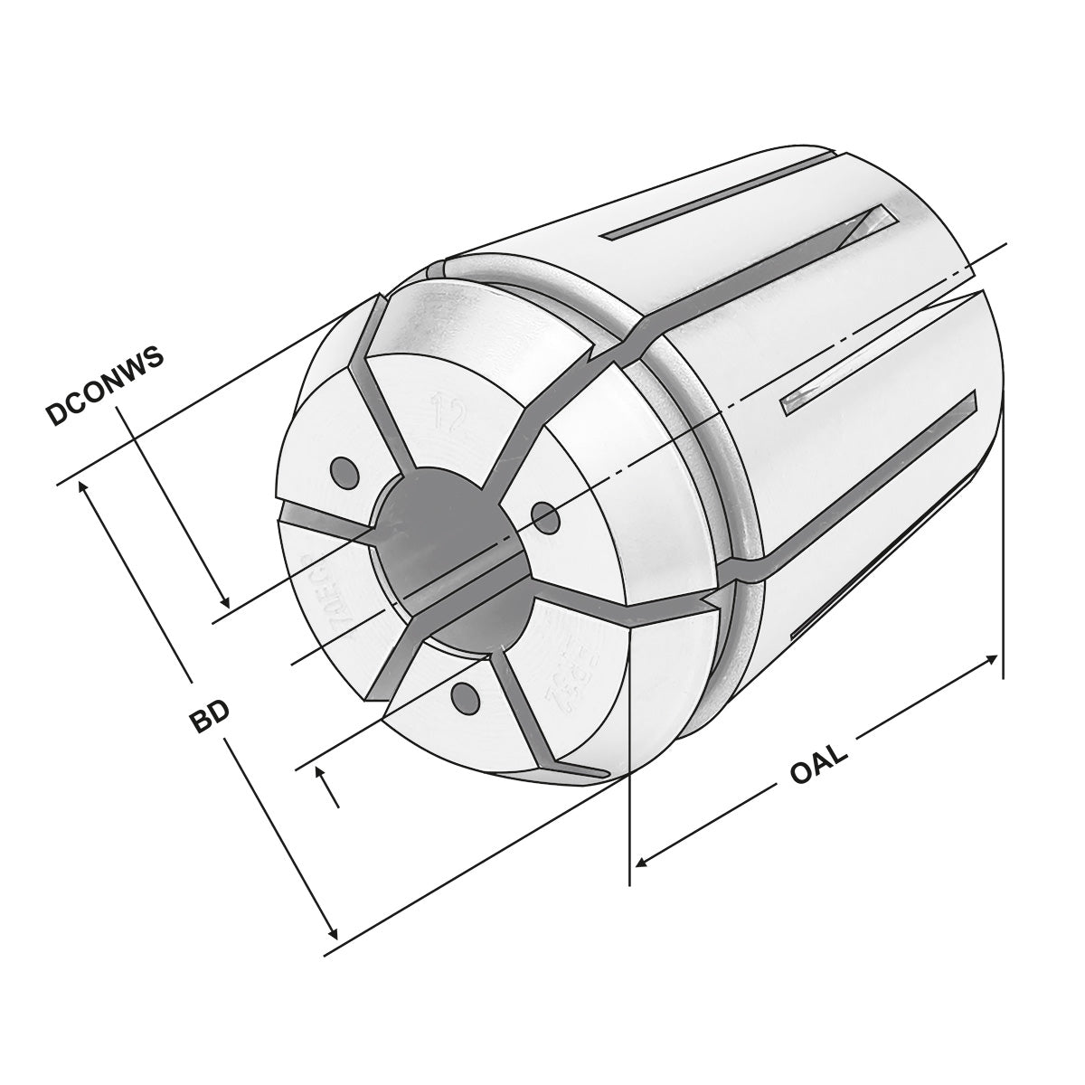 ER-Precision collet with cooling channels ER25 | 430ECP | < 3 µm | Ø 13,0