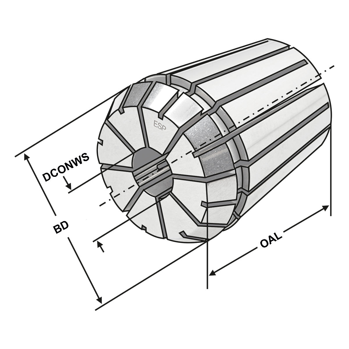 ER-Precision collet | stainless steel ER25 | 430ESP | < 5 µm | Ø 13,0 - 12,5