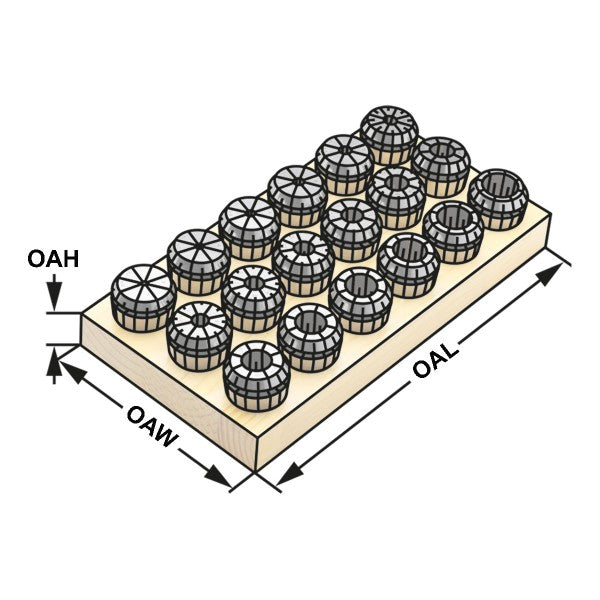 Collet sets ER25 | 430G | 10-part kit DIN 6499 B (ISO 15488 B)  in wooden socket