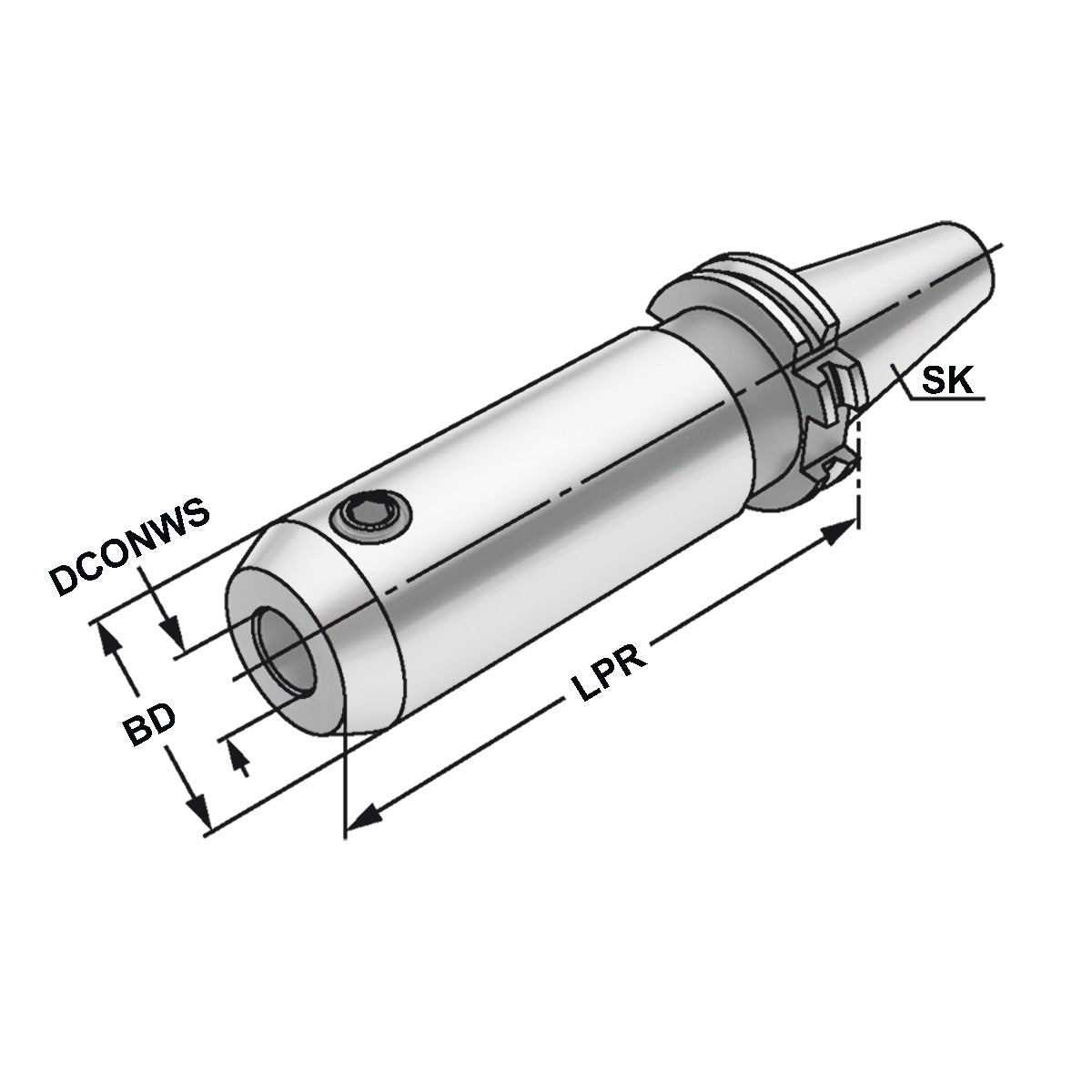 End mill holder Weldon SK 50 - 06 - 200