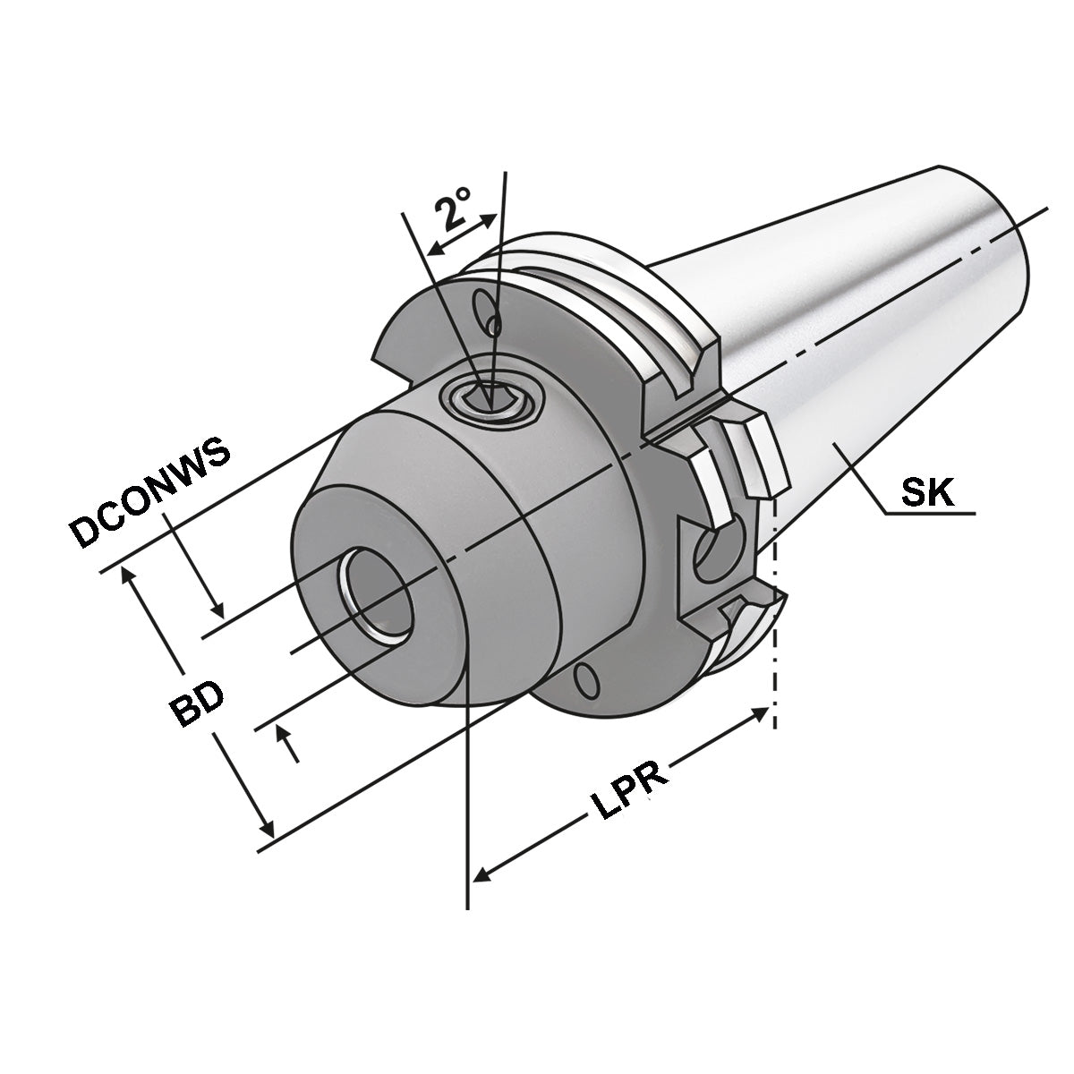 End mill holder Whistle-Notch SK 50 - 10 - 63
