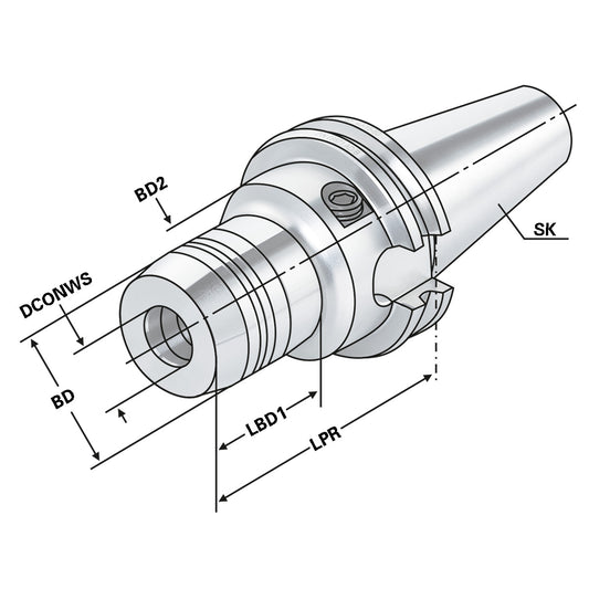 Hydraulic expansion chuck SK 50 - 12 - 150