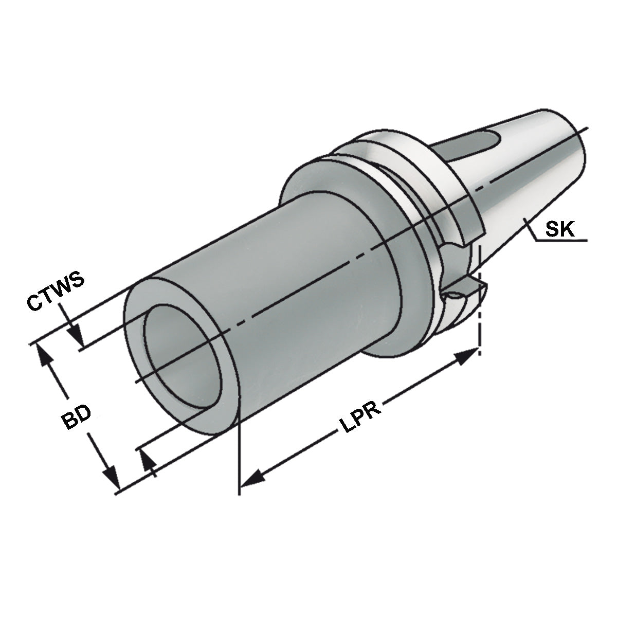 Morse taper adaptor BT 50 - 1 - 45