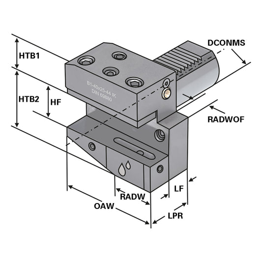 Radial toolholder - form B1 right short B1 - 50 x 32 - 55