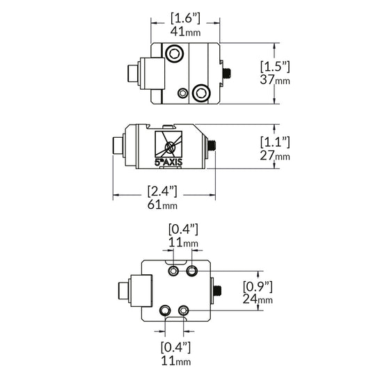 Dovetail clamping device - metric 37mm x 41mm x 27mm