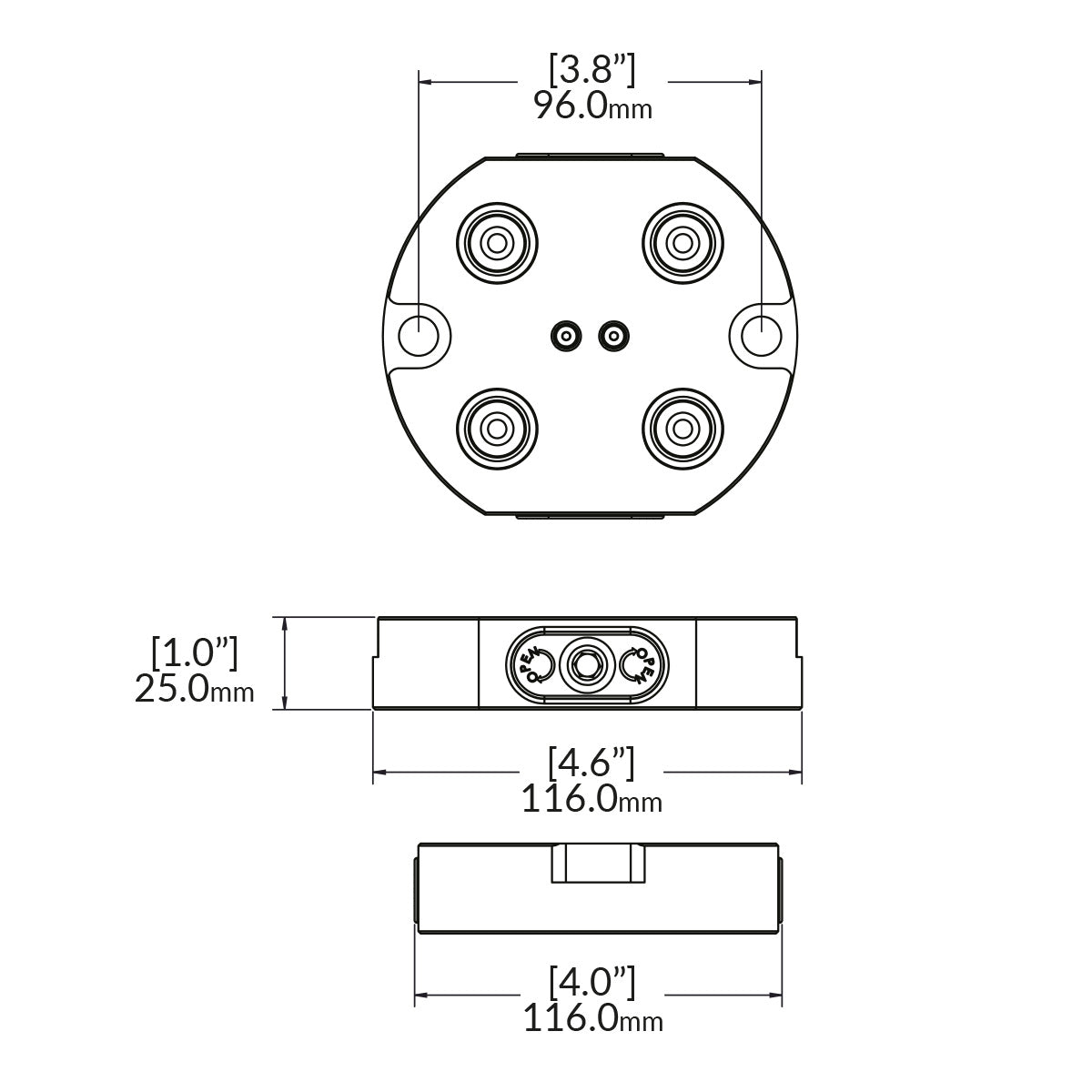 Zero-Point Plate - 52mm - RockLock Ø116mm x 25mm