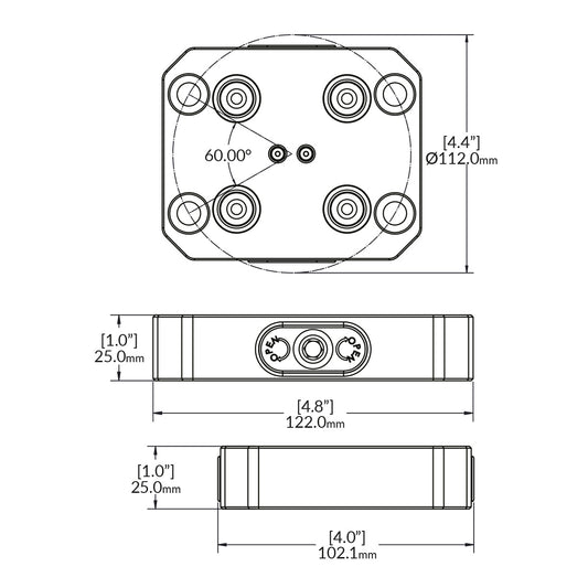 Zero-Point Plate - 52mm - RockLock 122.0mm x 102.1mm x 25mm