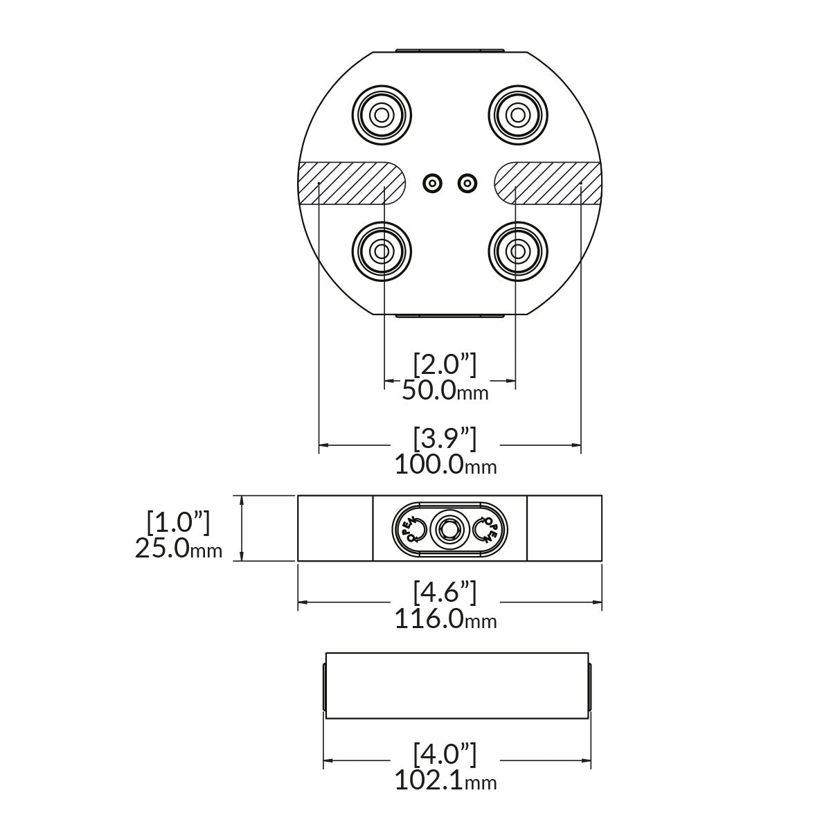 Zero-Point Plate - 52mm - RockLock Ø116mm x 25mm