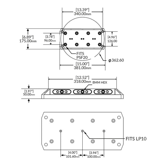 Multi-Riser - 96mm - RockLock 175mm x 240mm x 50mm