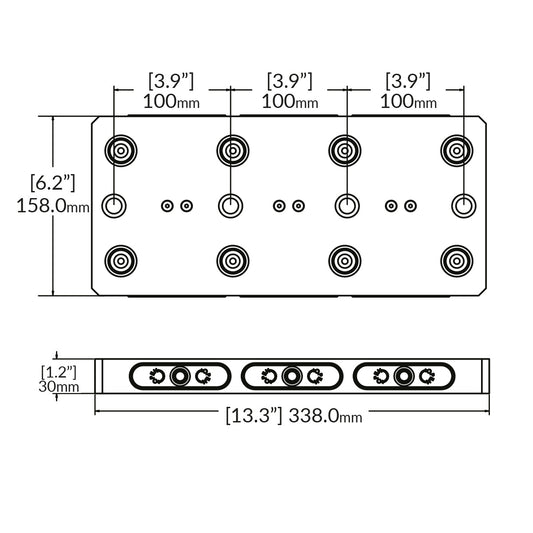 Zero-Point Multi Plate - 96mm - RockLock 158mm x 338mm x 30mm